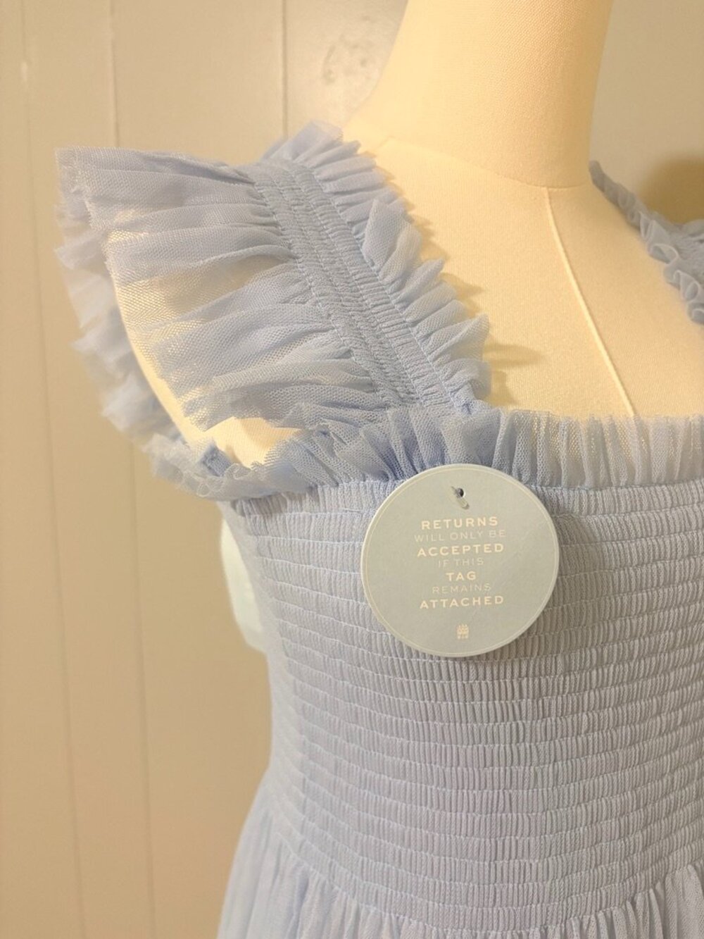 Hill House Collector's Edition Tulle Ellie Nap Dress Powder Blue Medium Sheer - Picture 8 of 15
